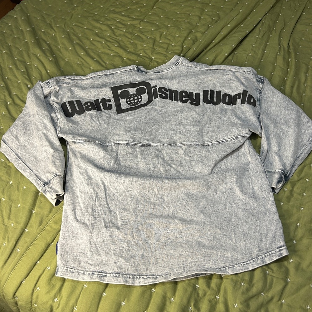 Disney Parks Spirit Jersey Mineral Stone Wash Gray Black Sweatshirt Adult Small